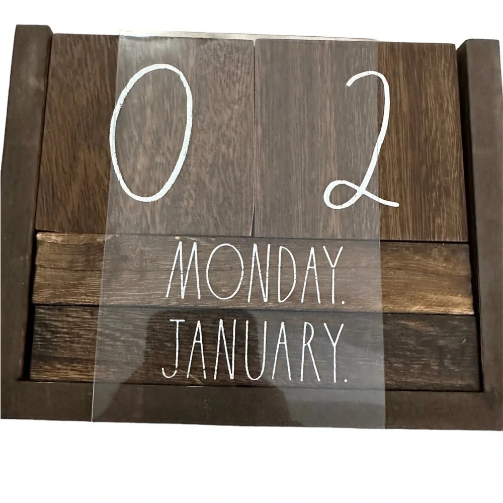 Rae Dunn Wooden Block Perpetual Calendar - NWT